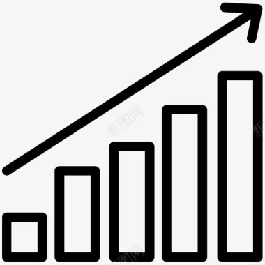 波普素增长分析财务增长图标图标