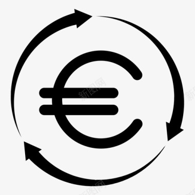 循环经济欧元交易图标图标