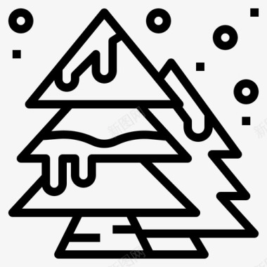 松树圣诞节雪图标图标