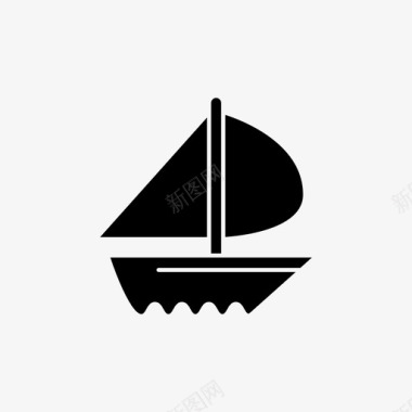 帆船海上旅游图标图标