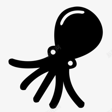 矢量章鱼章鱼动物水生图标图标