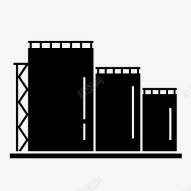 仓库分发储罐燃料工业图标图标
