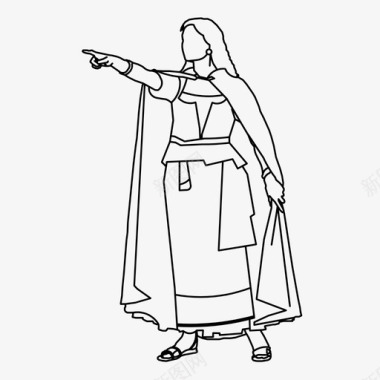 中世纪女仆幻想少女形象图标图标