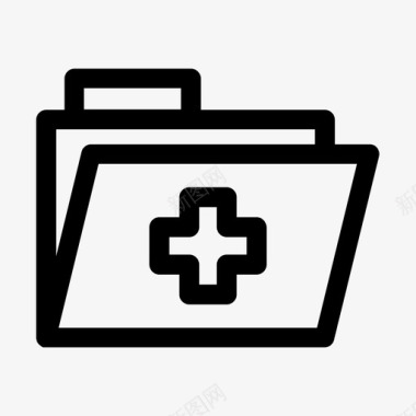 医院文件夹医疗健康和医学图标图标