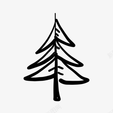 松树松树手绘自然图标图标