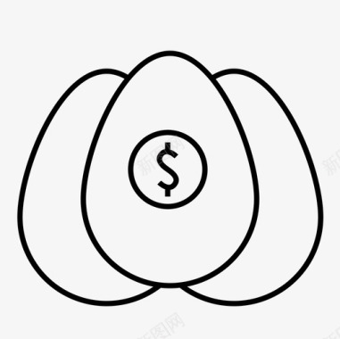 彩绘鸡蛋金融美元鸡蛋图标图标