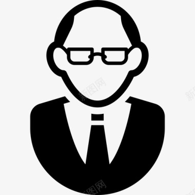戴手表的男人戴领带戴眼镜的秃头男人人用户2图标图标