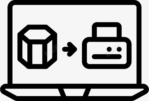 3D数字打印3d打印轮廓图标图标