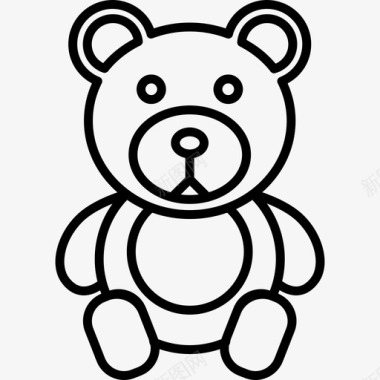 正面泰迪熊动物新生儿图标图标