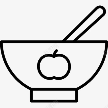 带苹果图案的婴儿餐盘食品新生儿图标图标