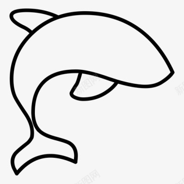 海豚动物线动物图标图标
