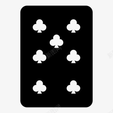 艳丽梅花7个梅花纸牌扑克牌图标图标