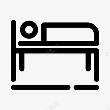 病房卧床休息保健和药品图标图标