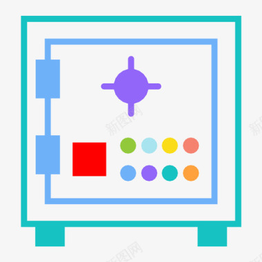五屉柜储物柜保险箱银行保险箱银行保险库图标图标