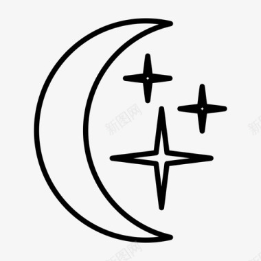 夜新月月牙图标图标