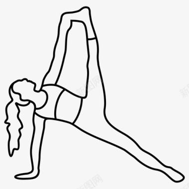 伸展瑜伽体式伸展式侧支撑式图标图标