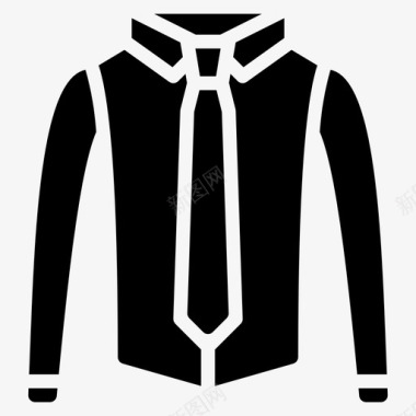衬衫和领带服装男式图标图标