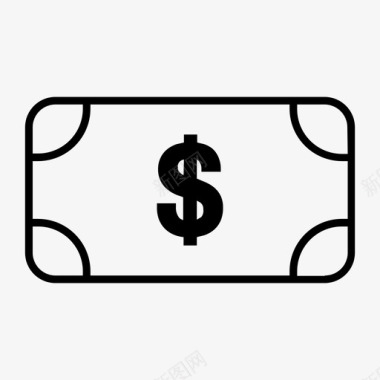 现金美元纸币图标图标