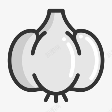 手绘线条蔬菜大蒜-Garlic图标