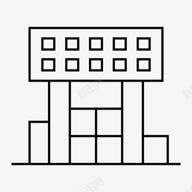 炫彩地产建筑物机构办公楼图标图标