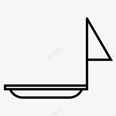 帆船钓鱼航海图标图标