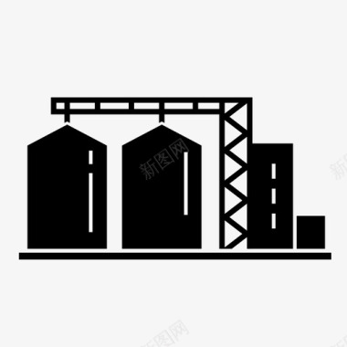 仓库分发筒仓工厂工业图标图标