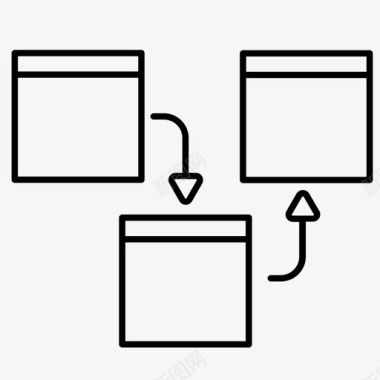 学科线框流程屏幕图标图标