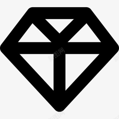 石头钻石形状网络应用图标图标