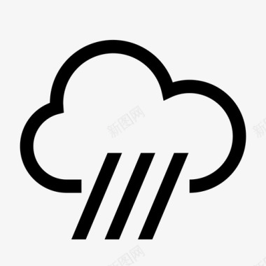阵雨下雨天气图标图标