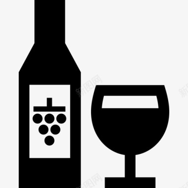 红酒酒精瓶子图标图标