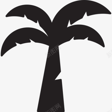 椰树自然夏季和假日图标图标
