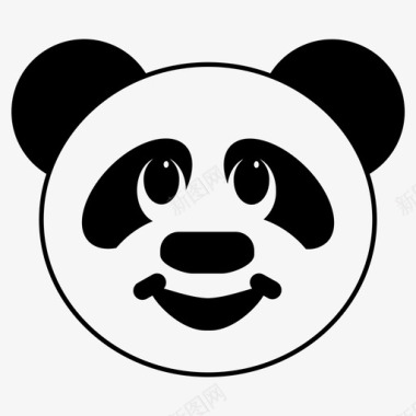 熊猫头动物可爱图标图标