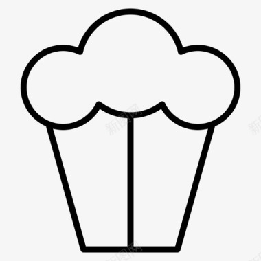 纸杯蛋糕甜食厨房用具薄图标图标