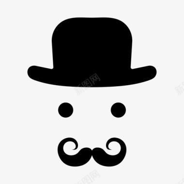 绅士帽子胡子图标图标
