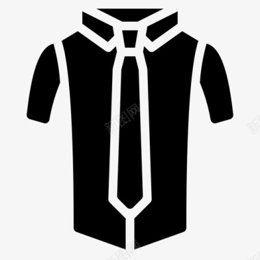 衬衫和领带服装男式图标图标