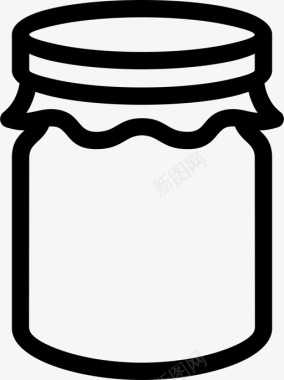 蓝色玻璃瓶子罐子果酱果酱罐子图标图标