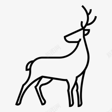 鹿羚羊角图标图标