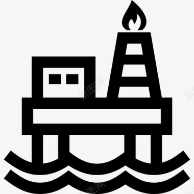 石油平台天然气平台海上图标图标