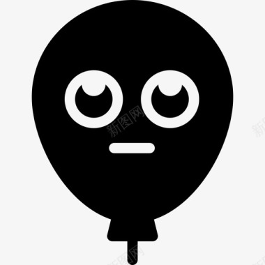 生日的气球滚动的眼睛表情情绪图标图标