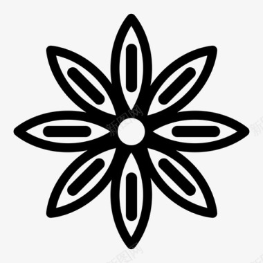 八角茴香印度食品图标图标