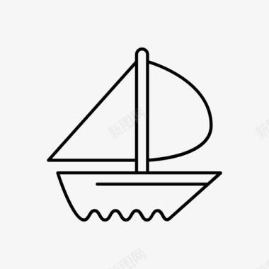 帆船海上旅游图标图标