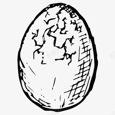 鸡蛋碎鸡蛋手绘图标图标