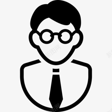 带领带和眼镜的用户人员用户2图标图标
