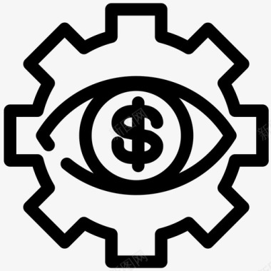 视觉金钱眼睛图标图标