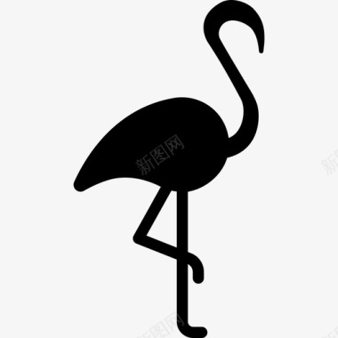 火烈鸟抬起腿动物自由的动物图标图标