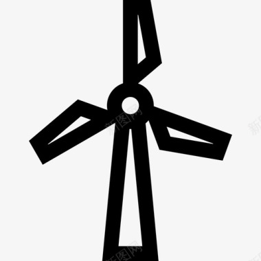 概述风力涡轮机可再生能源风能图标图标