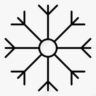 圣诞节雪片冬季图标图标