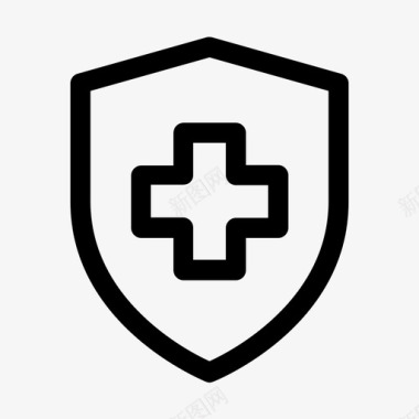 医院标志盾牌健康和医药图标图标
