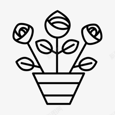 玫瑰花花园植物图标图标