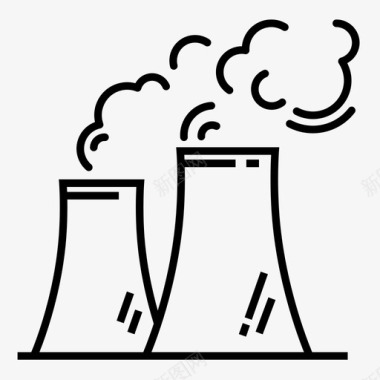 火力电厂炼油厂工业发电厂图标图标